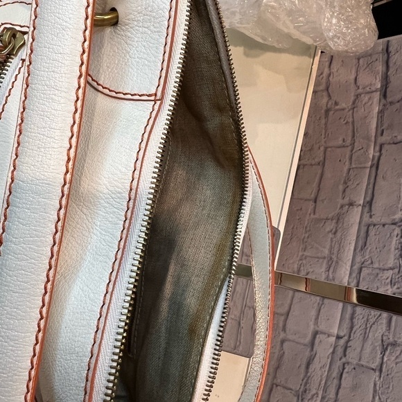 CELINE White Boston Shoulder Bag Leather - Picture 12 of 14